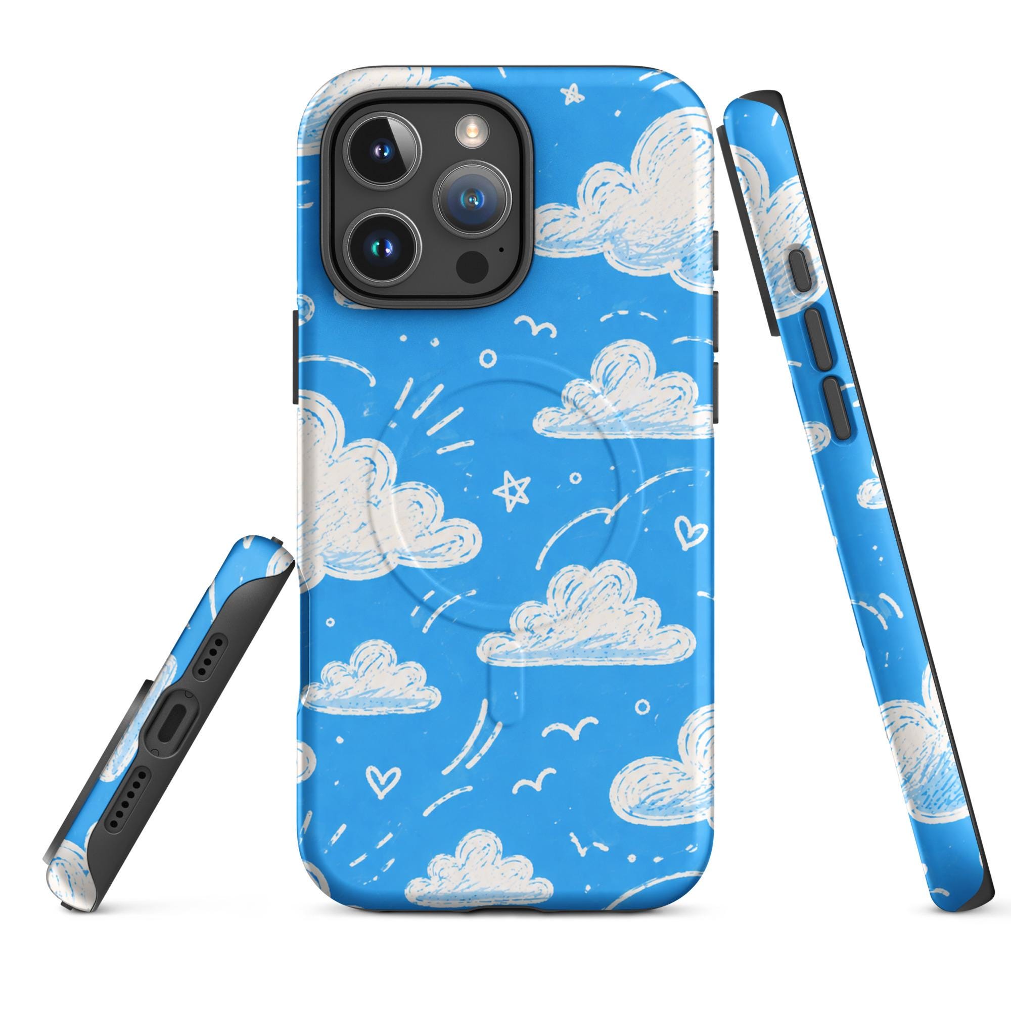 Blue Sky Doodle iPhone case